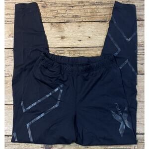 WOMENS 2XU Black SPANDEX 7/8 COMPRESSION Running Tights Size M